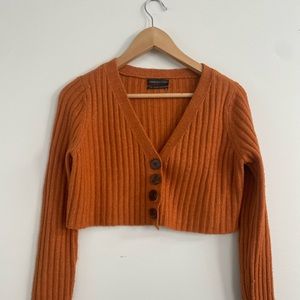 Urban Outfitters Burnt Orange Button Up Sweater